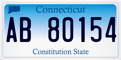 CT license plate AB80154