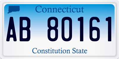 CT license plate AB80161