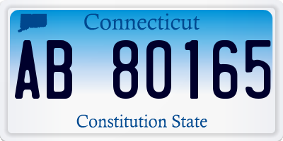 CT license plate AB80165