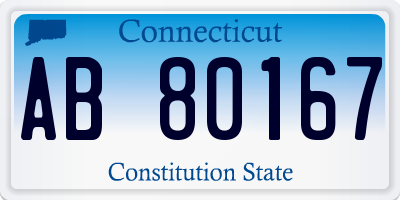 CT license plate AB80167