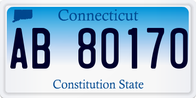 CT license plate AB80170