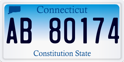 CT license plate AB80174