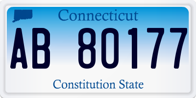 CT license plate AB80177