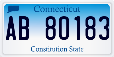 CT license plate AB80183