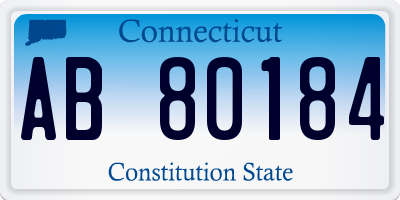 CT license plate AB80184