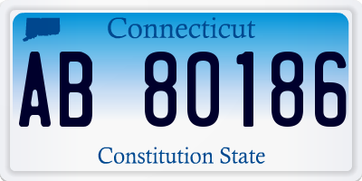 CT license plate AB80186