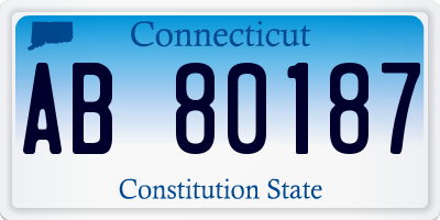 CT license plate AB80187