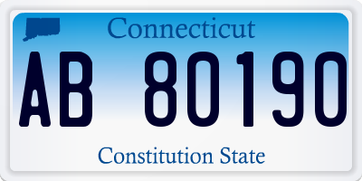 CT license plate AB80190