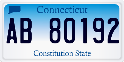 CT license plate AB80192