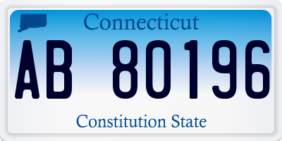CT license plate AB80196