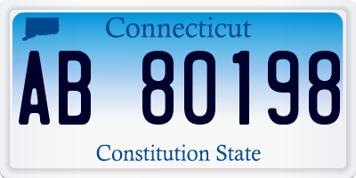 CT license plate AB80198