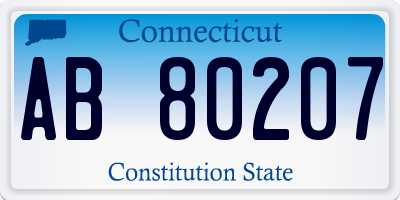 CT license plate AB80207