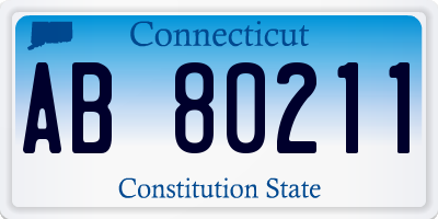 CT license plate AB80211