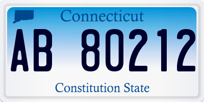 CT license plate AB80212