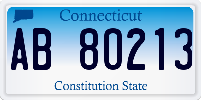 CT license plate AB80213