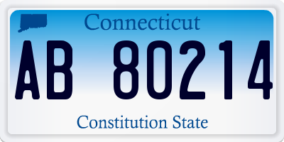 CT license plate AB80214