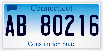 CT license plate AB80216