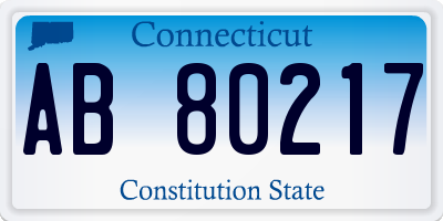 CT license plate AB80217