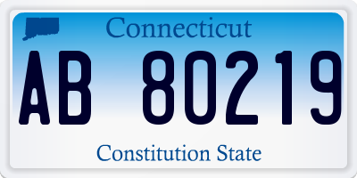 CT license plate AB80219