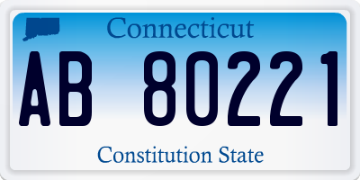 CT license plate AB80221