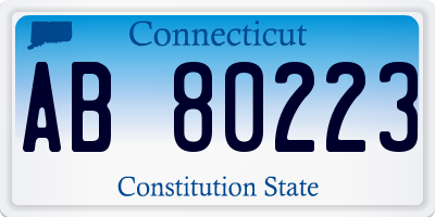 CT license plate AB80223