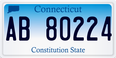 CT license plate AB80224