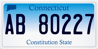 CT license plate AB80227