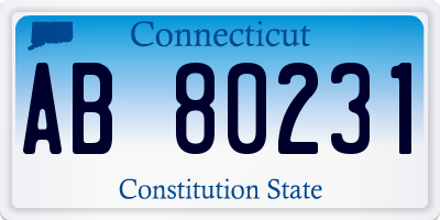 CT license plate AB80231