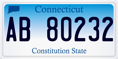 CT license plate AB80232