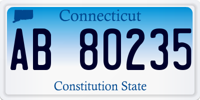 CT license plate AB80235