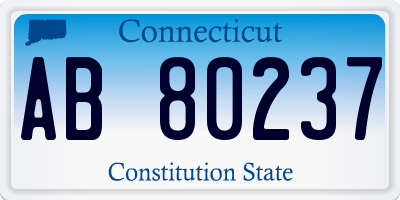 CT license plate AB80237