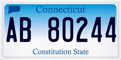 CT license plate AB80244