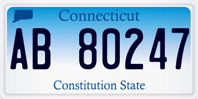 CT license plate AB80247
