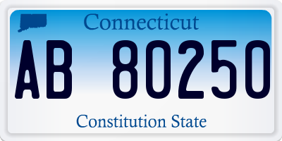 CT license plate AB80250