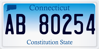 CT license plate AB80254