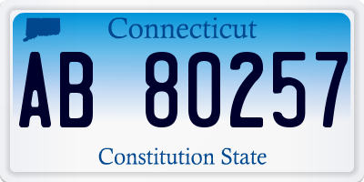 CT license plate AB80257
