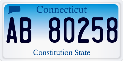 CT license plate AB80258