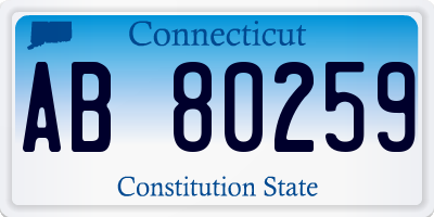 CT license plate AB80259