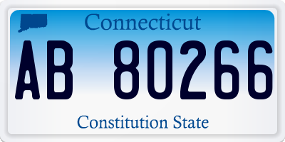 CT license plate AB80266