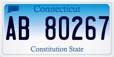 CT license plate AB80267