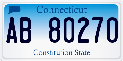 CT license plate AB80270