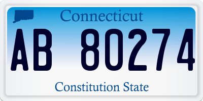 CT license plate AB80274