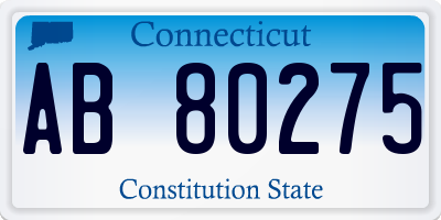 CT license plate AB80275