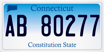 CT license plate AB80277