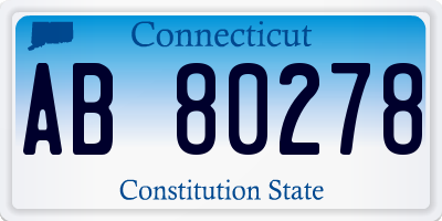CT license plate AB80278