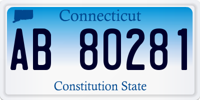 CT license plate AB80281