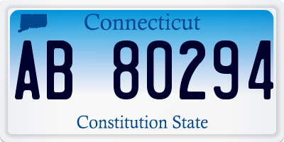 CT license plate AB80294