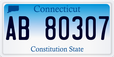 CT license plate AB80307