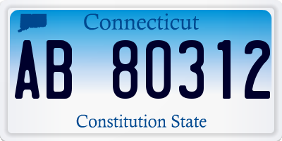 CT license plate AB80312