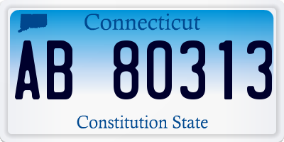 CT license plate AB80313